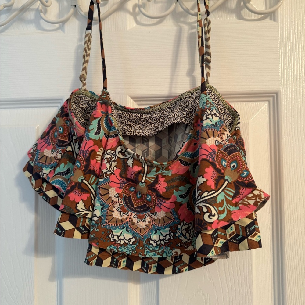 Maaji crop floral bikini top, Size L